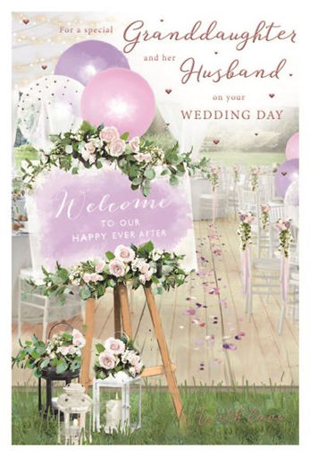 Picture of FOR A SPECIAL GRANDDAUGHTER & HER HUSBAND WEDDING CARD